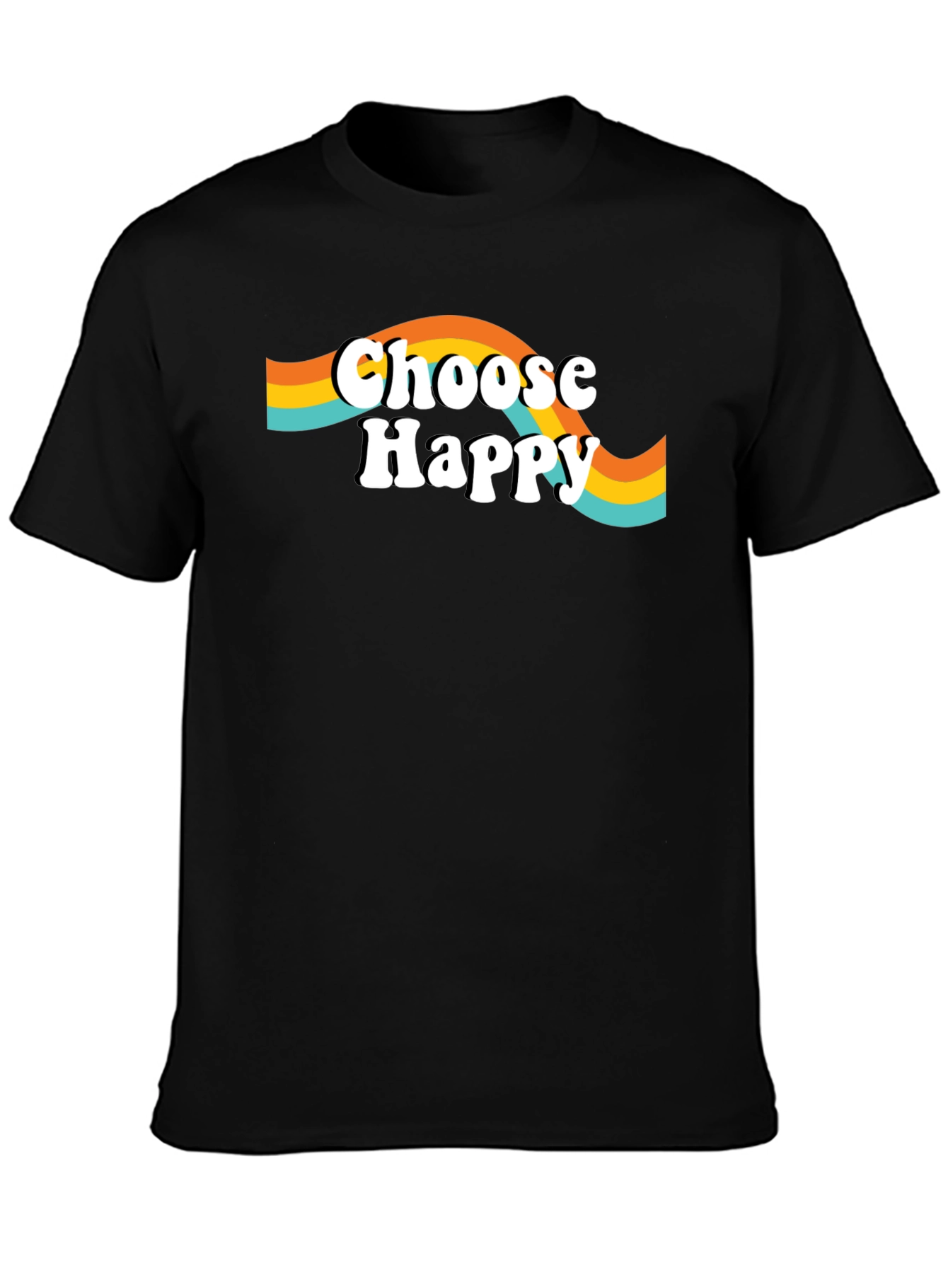 Choose Happy Graphic Tee - Retro Style