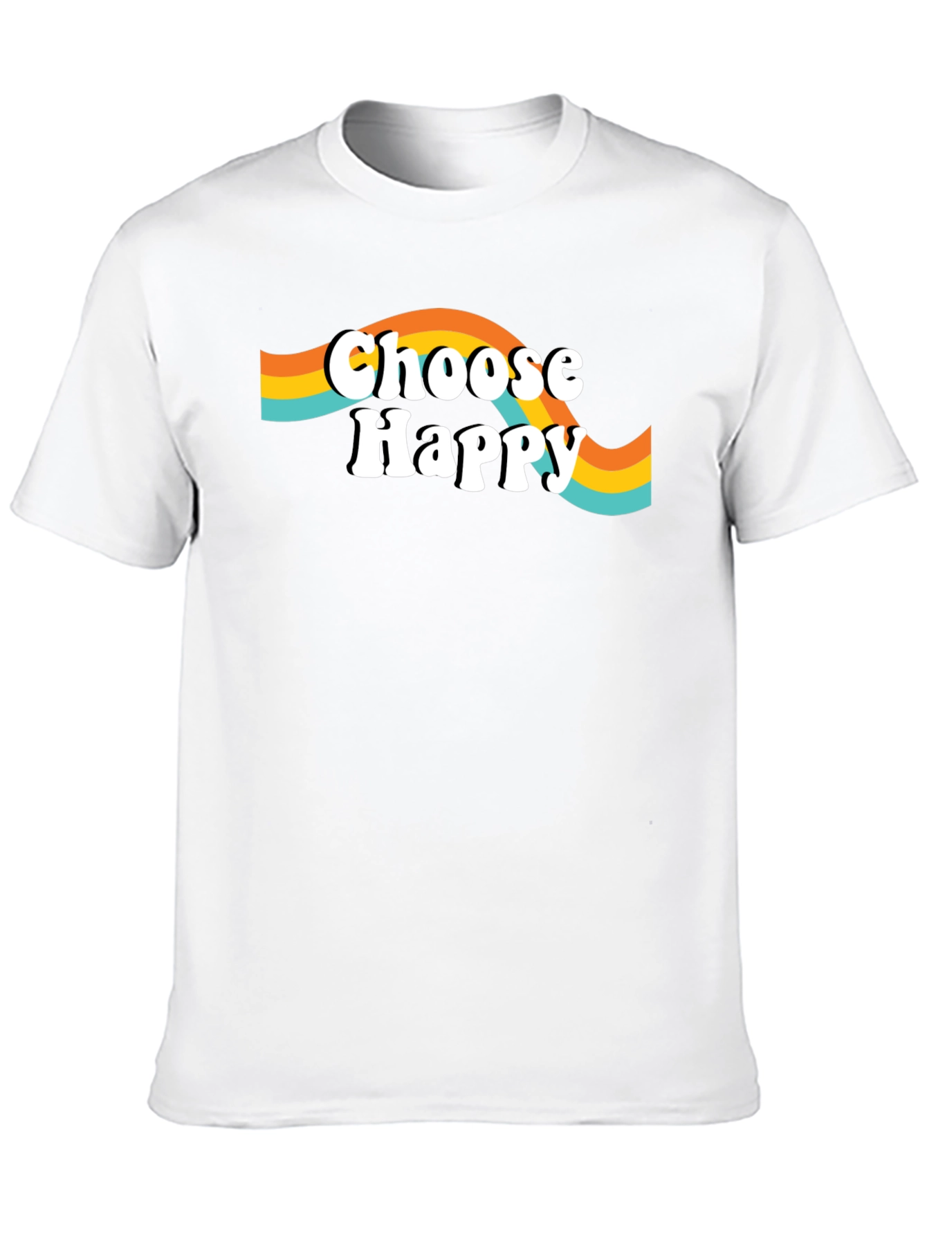 Choose Happy Graphic Tee - Retro Style