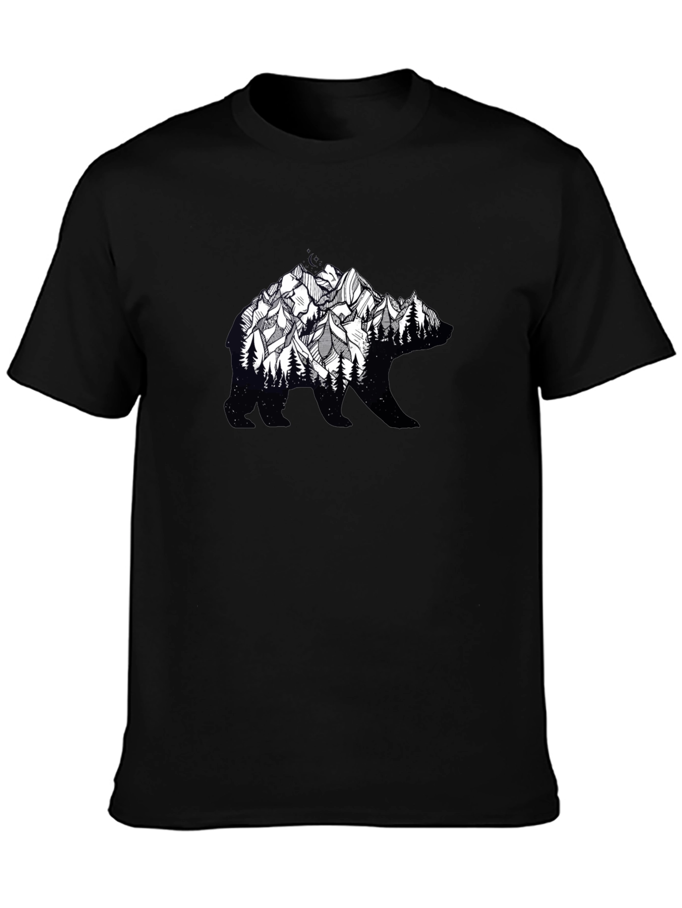 Bear Silhouette Mountain Graphic Tee - Nature Inspired
