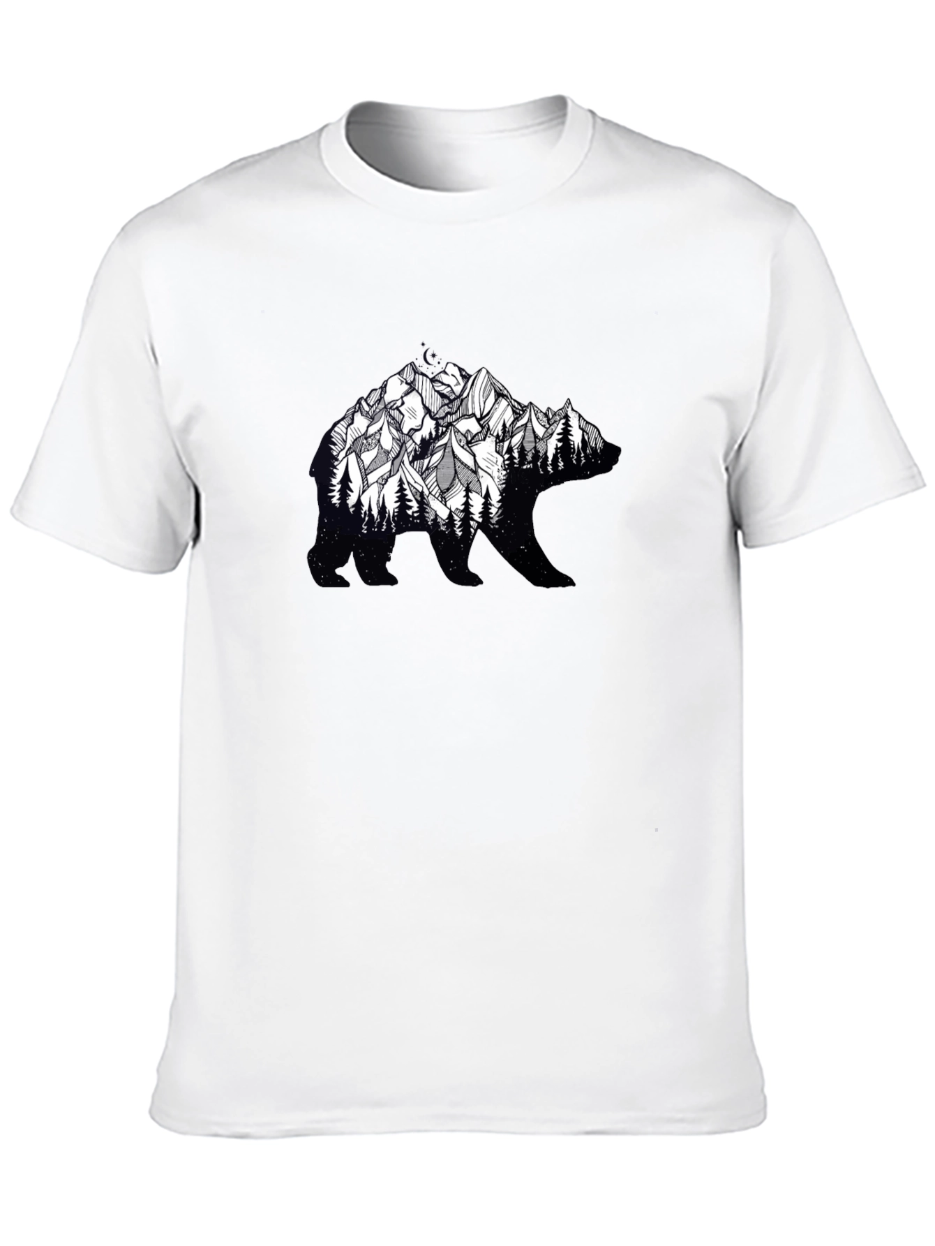 Bear Silhouette Mountain Graphic Tee - Nature Inspired
