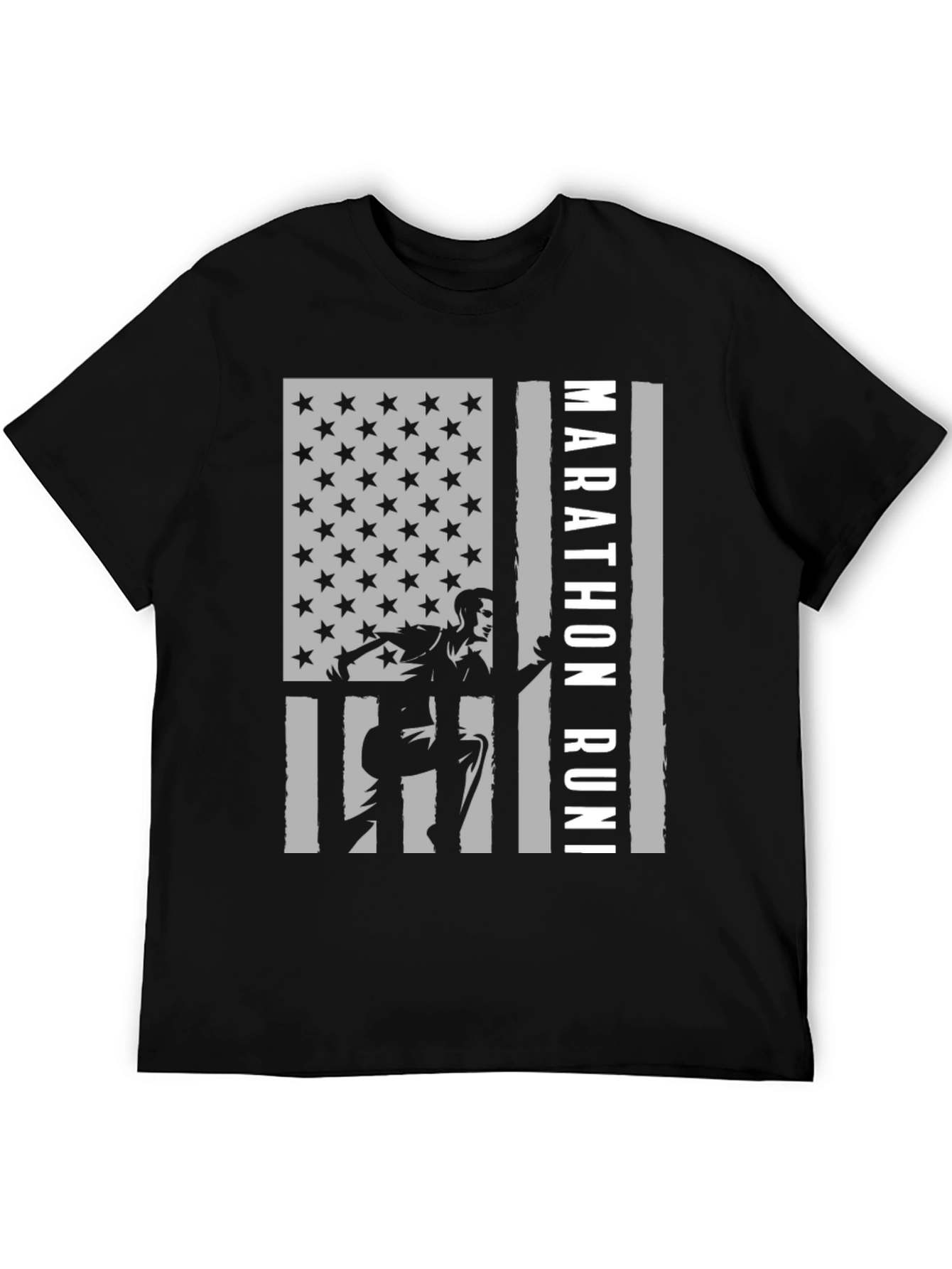 Marathon Runner US Flag Graphic Tee