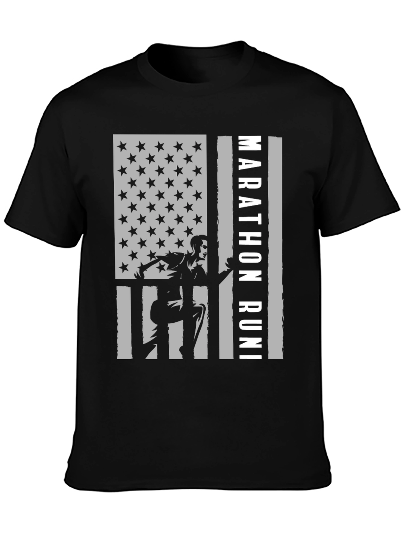 Marathon Runner US Flag Graphic Tee