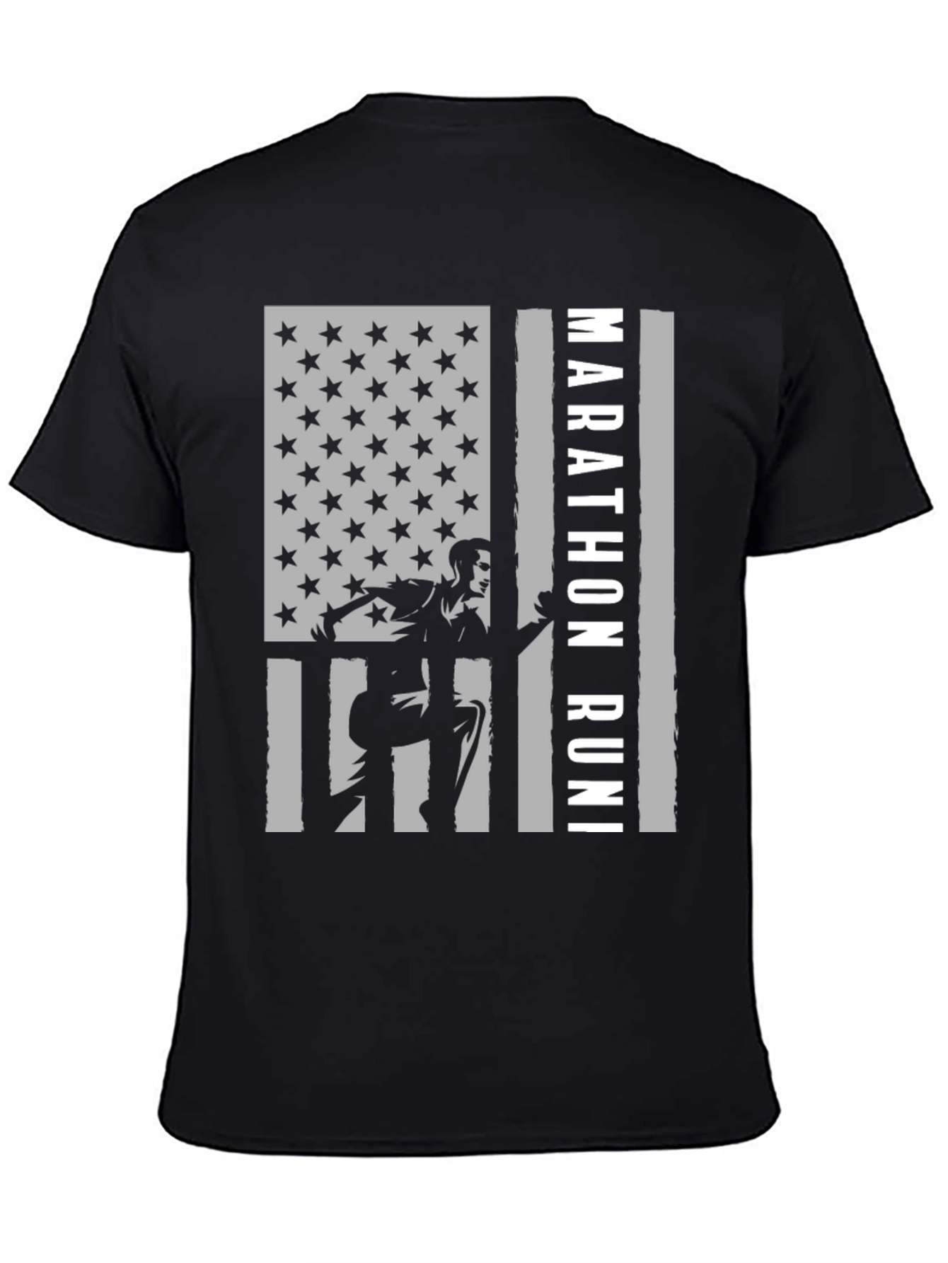 Marathon Runner US Flag Graphic Tee