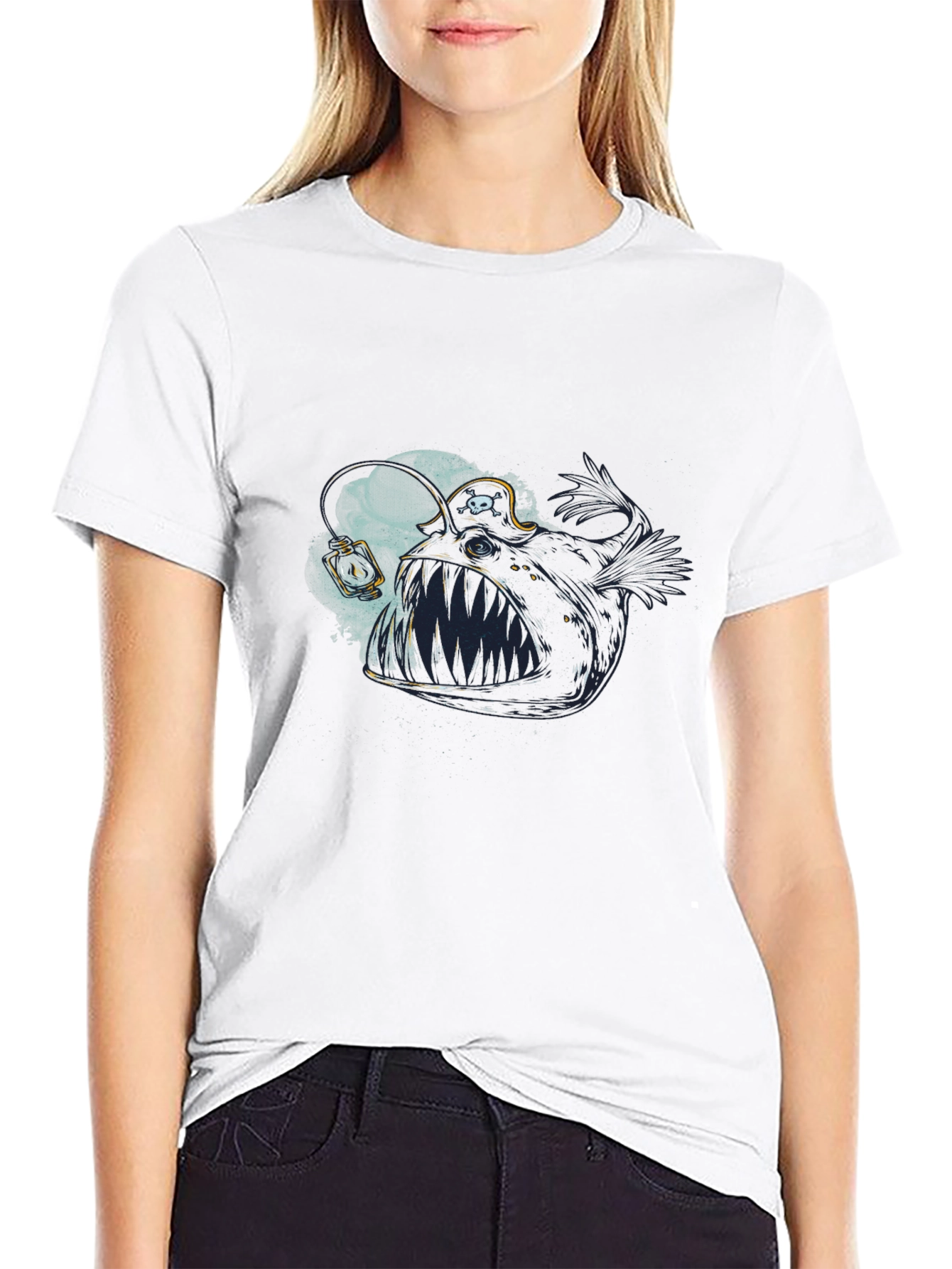 Anglerfish Pirate Graphic T-Shirt