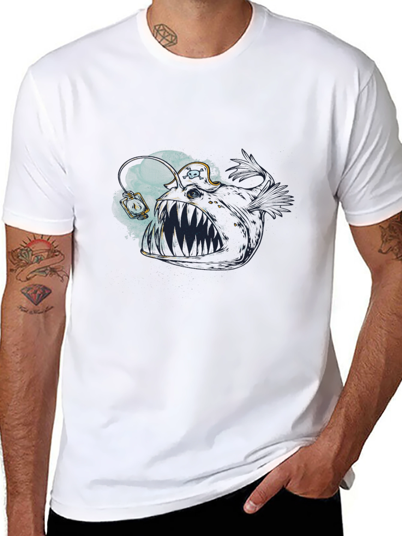 Anglerfish Pirate Graphic T-Shirt