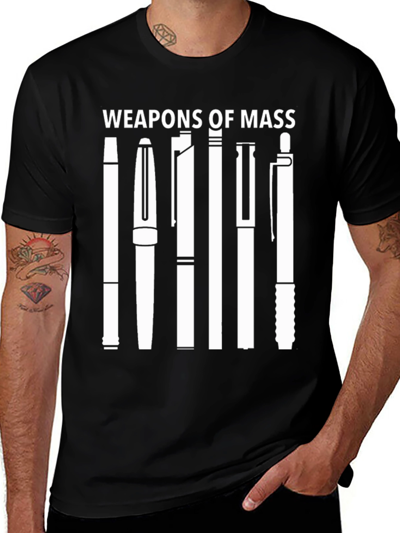 Weapons of Mass Pens Black T-Shirt