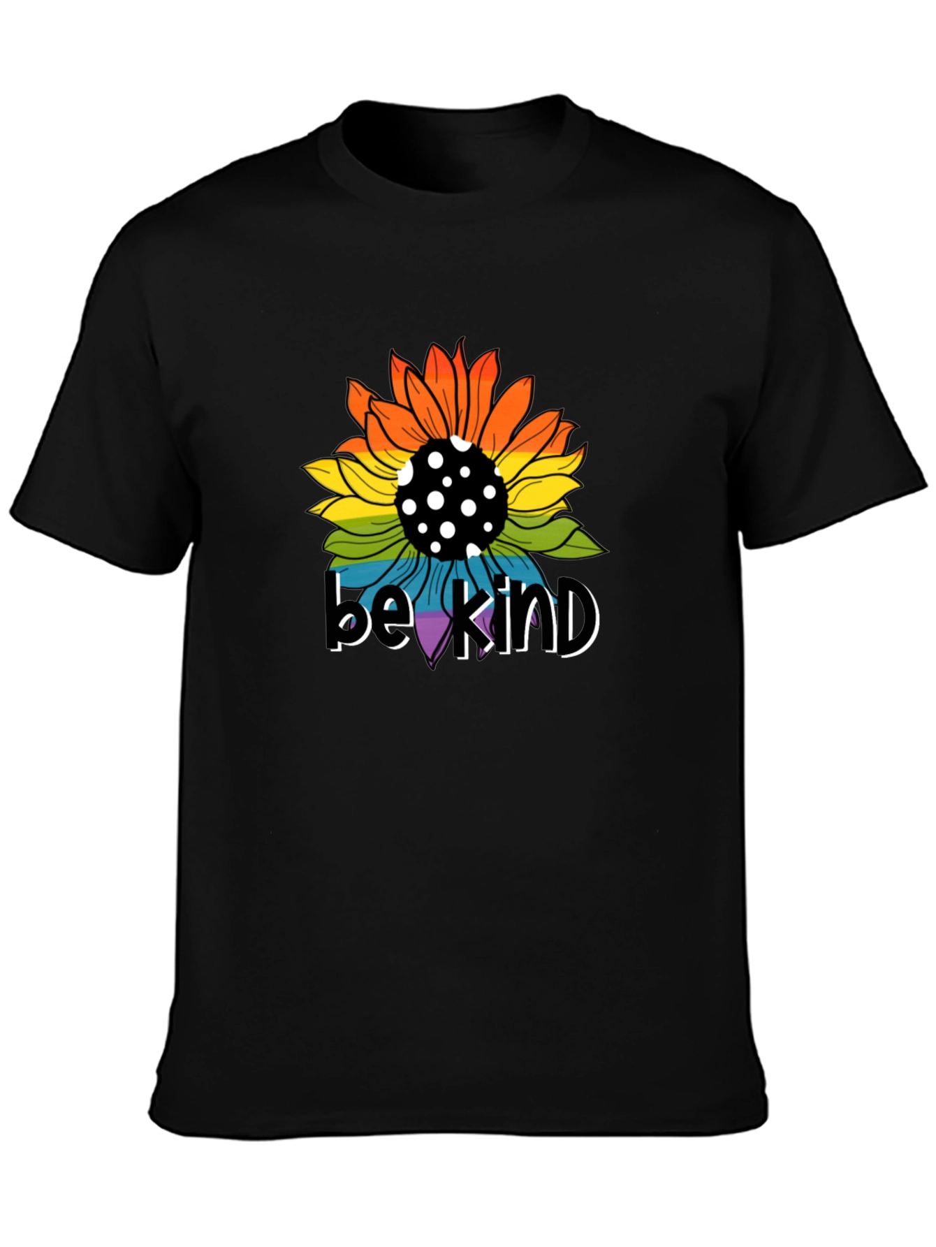 Be Kind Sunflower Graphic Tee - Black