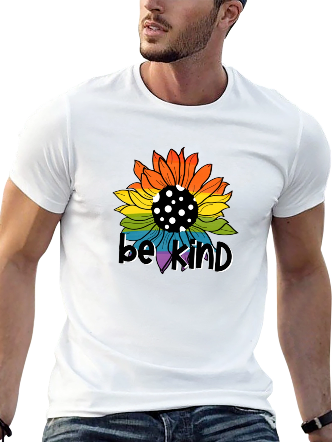 Be Kind Sunflower Graphic Tee - Black