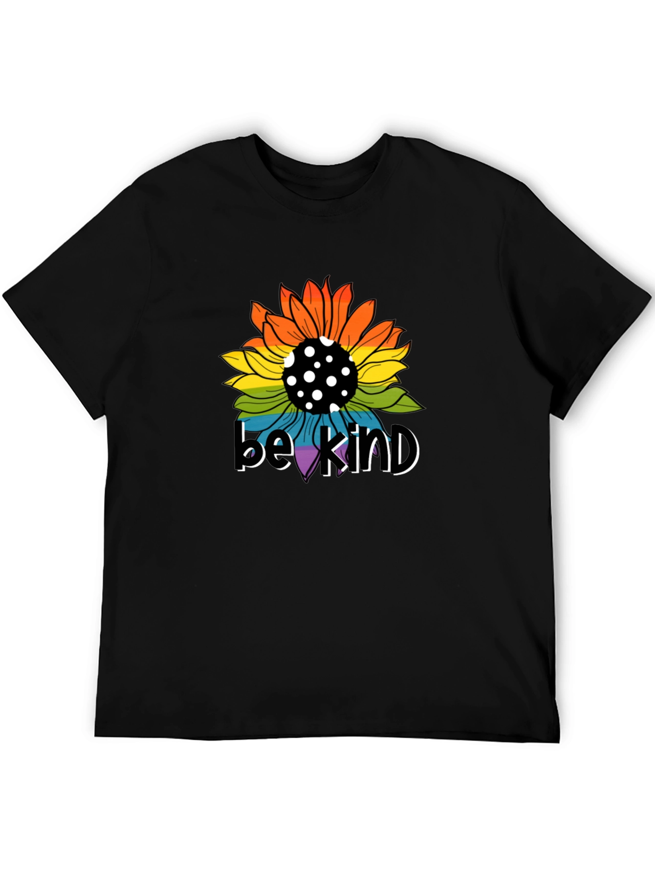 Be Kind Sunflower Graphic Tee - Black