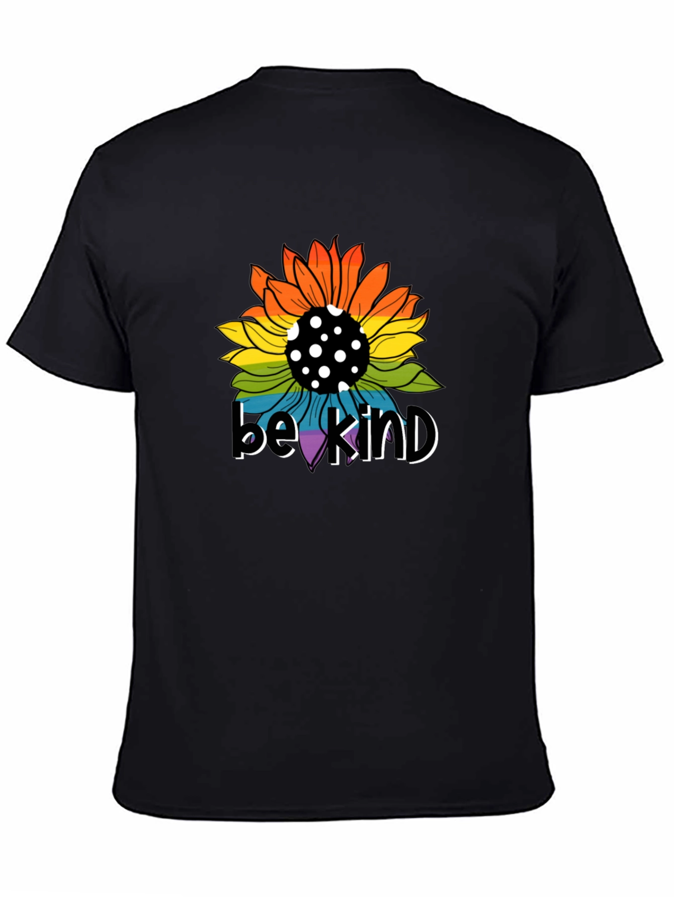 Be Kind Sunflower Graphic Tee - Black