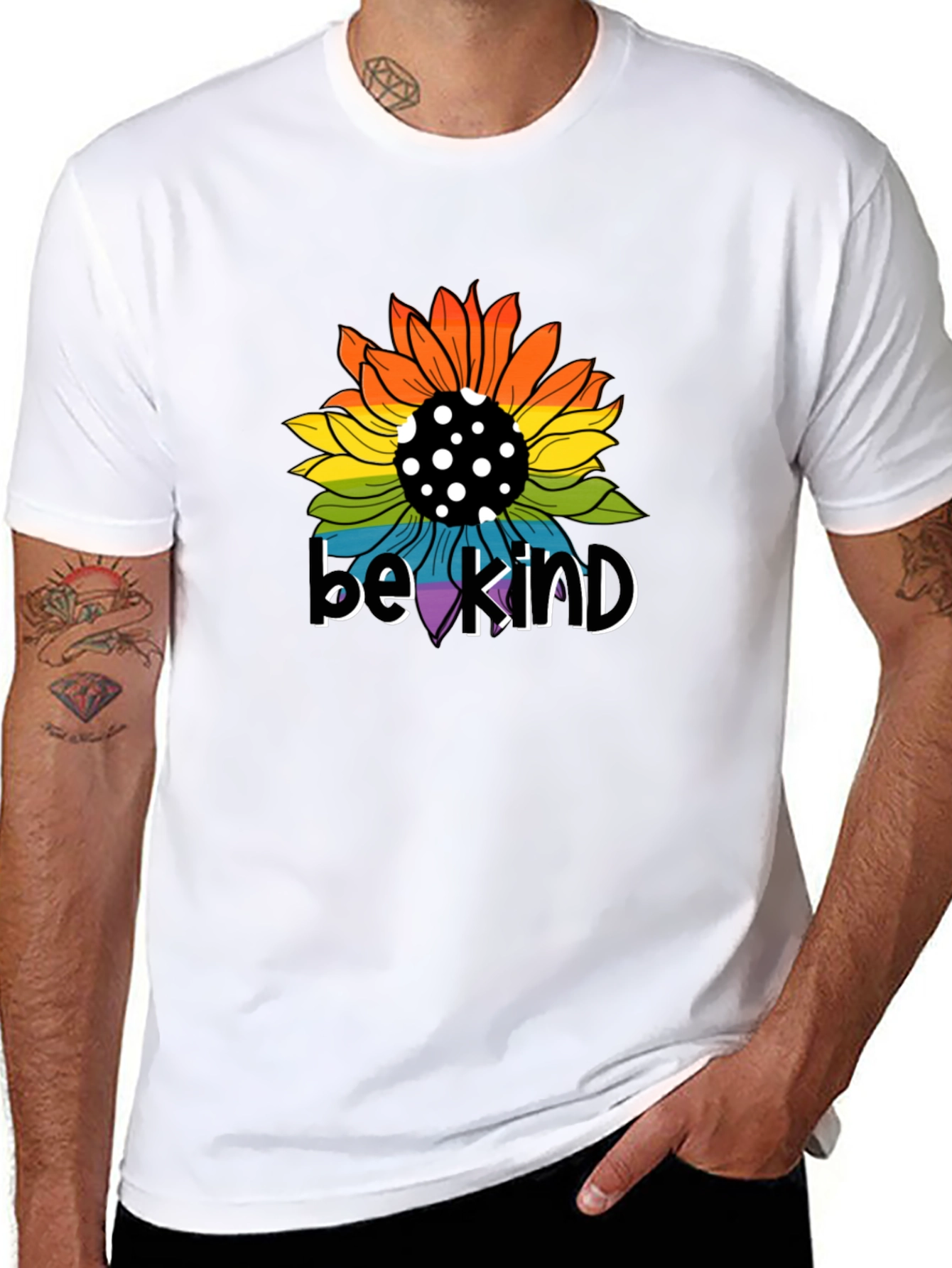 Be Kind Sunflower Graphic Tee - Black