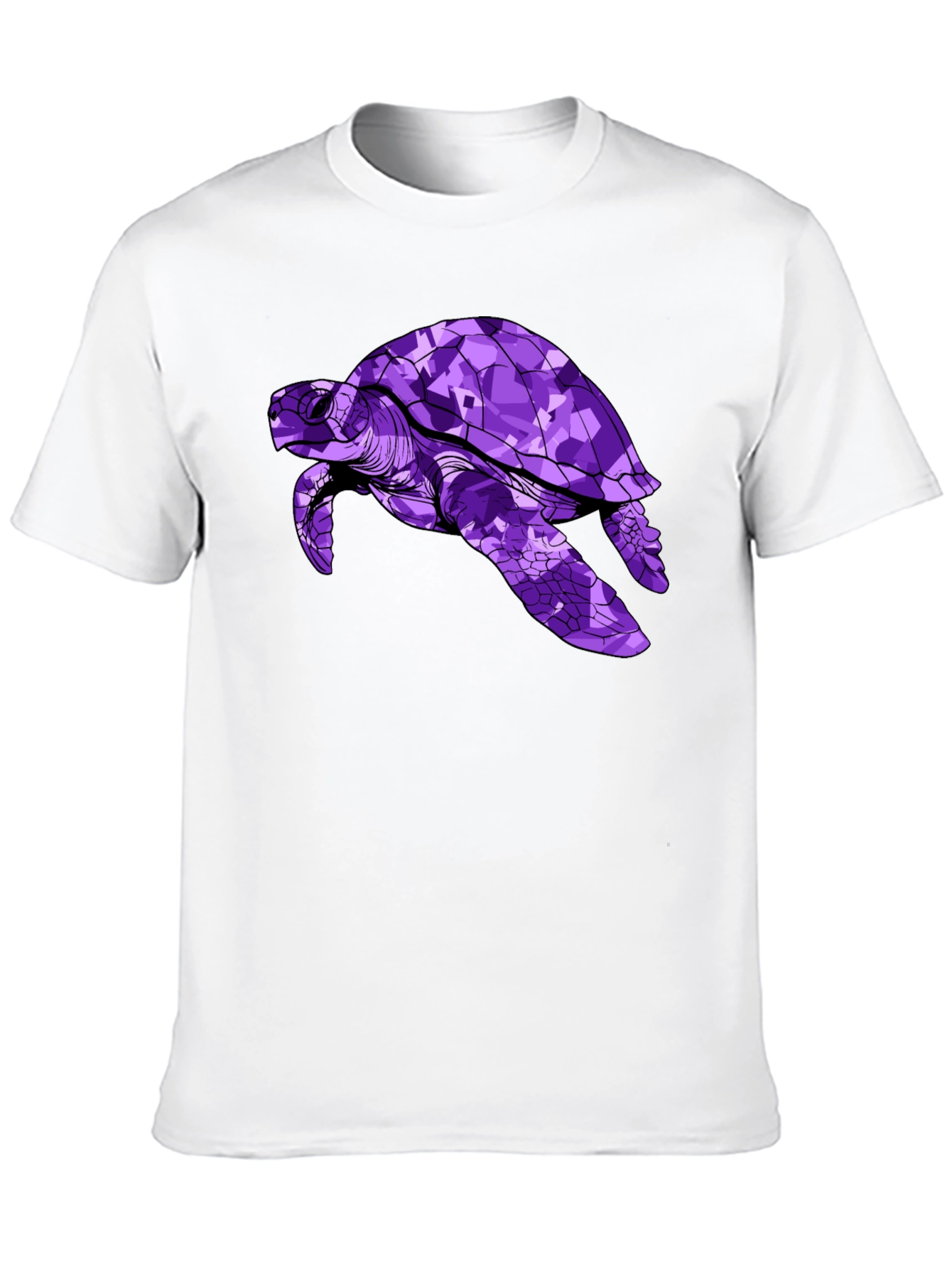 Purple Turtle Graphic Tee - Stylish Mens Black T-Shirt