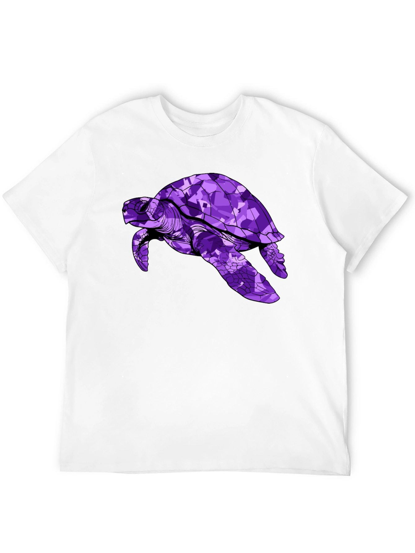 Purple Turtle Graphic Tee - Stylish Mens Black T-Shirt