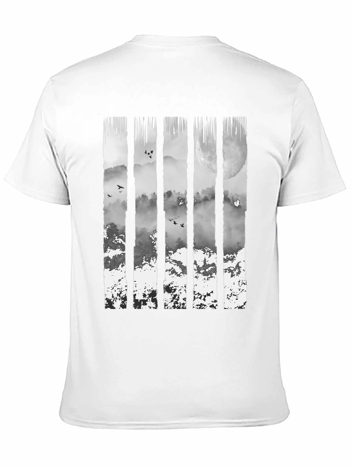 Nature Mountain Graphic Print Black T-Shirt