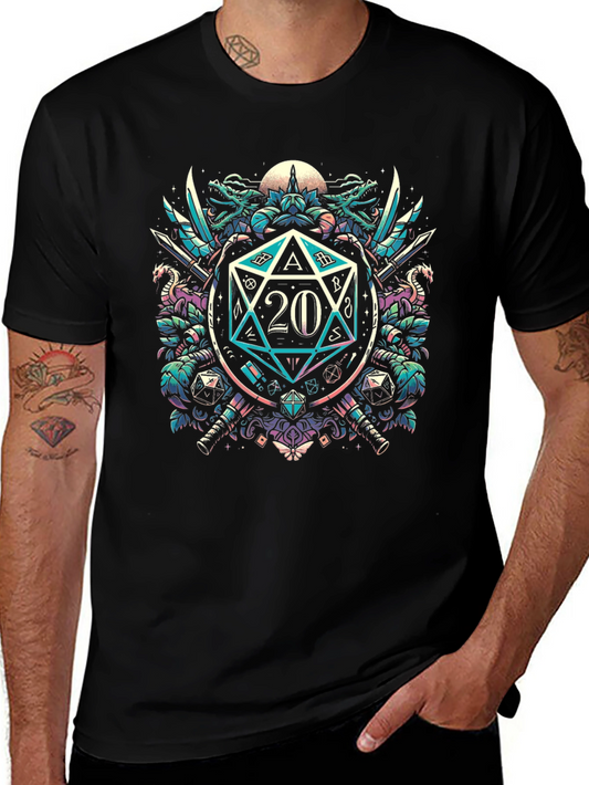 D&D 20-Sided Dice Graphic Tee - Gamer Style