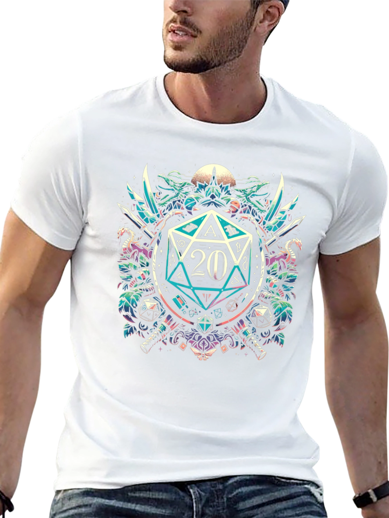D&D 20-Sided Dice Graphic Tee - Gamer Style
