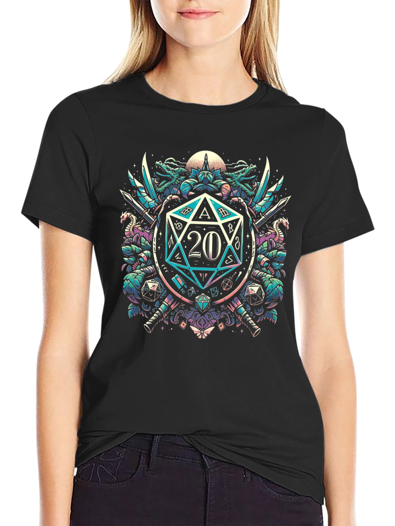 D&D 20-Sided Dice Graphic Tee - Gamer Style