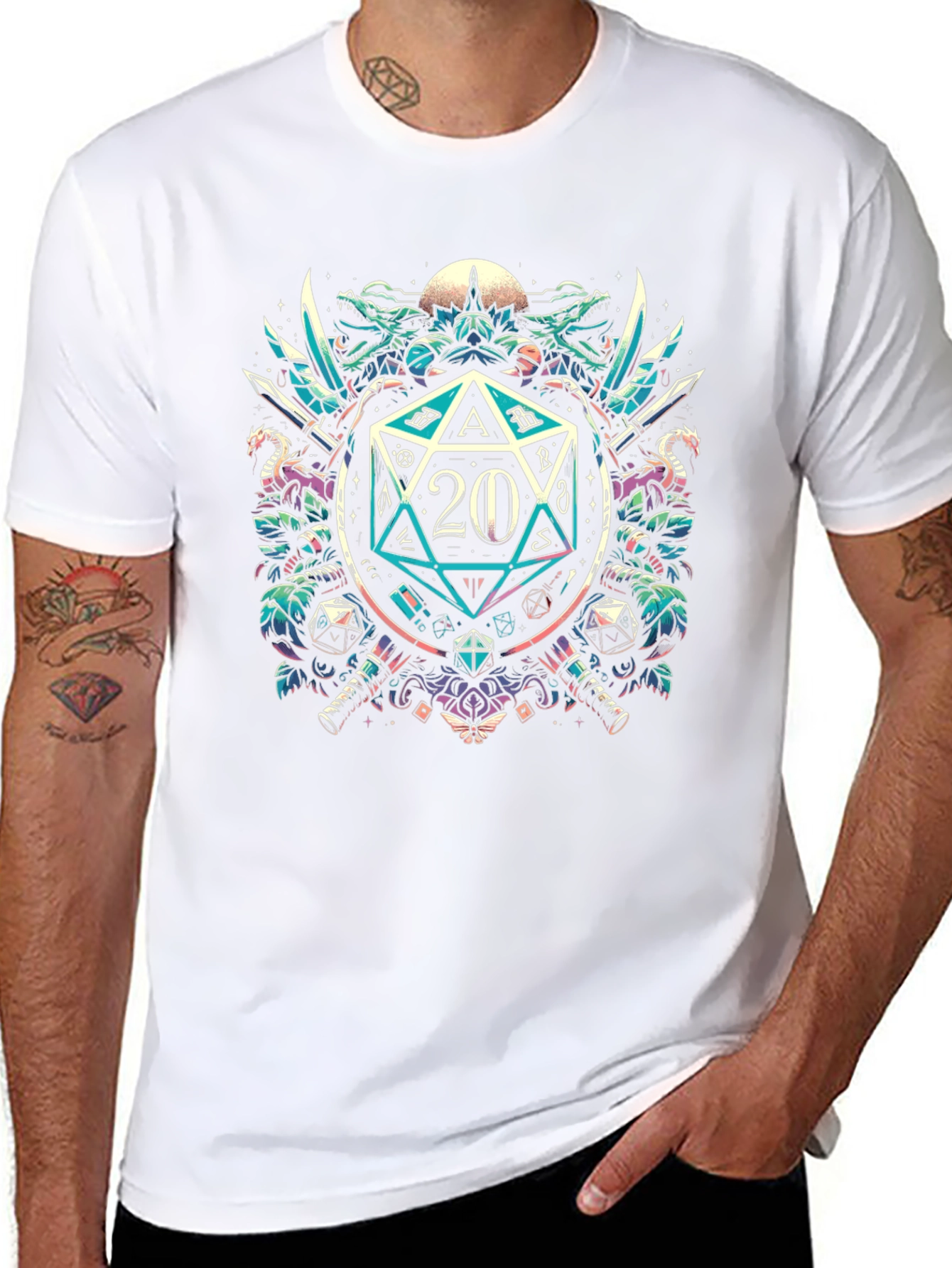 D&D 20-Sided Dice Graphic Tee - Gamer Style