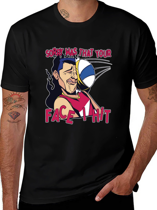Funny Volleyball Face Hit Graphic T-Shirt