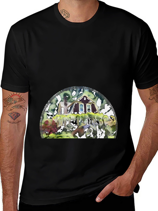 Unique Graphic T-Shirt - Abstract House Design