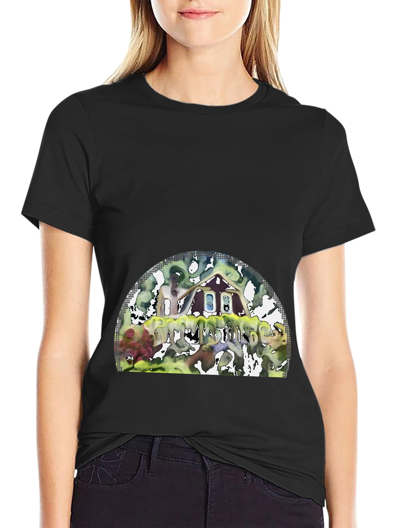 Unique Graphic T-Shirt - Abstract House Design