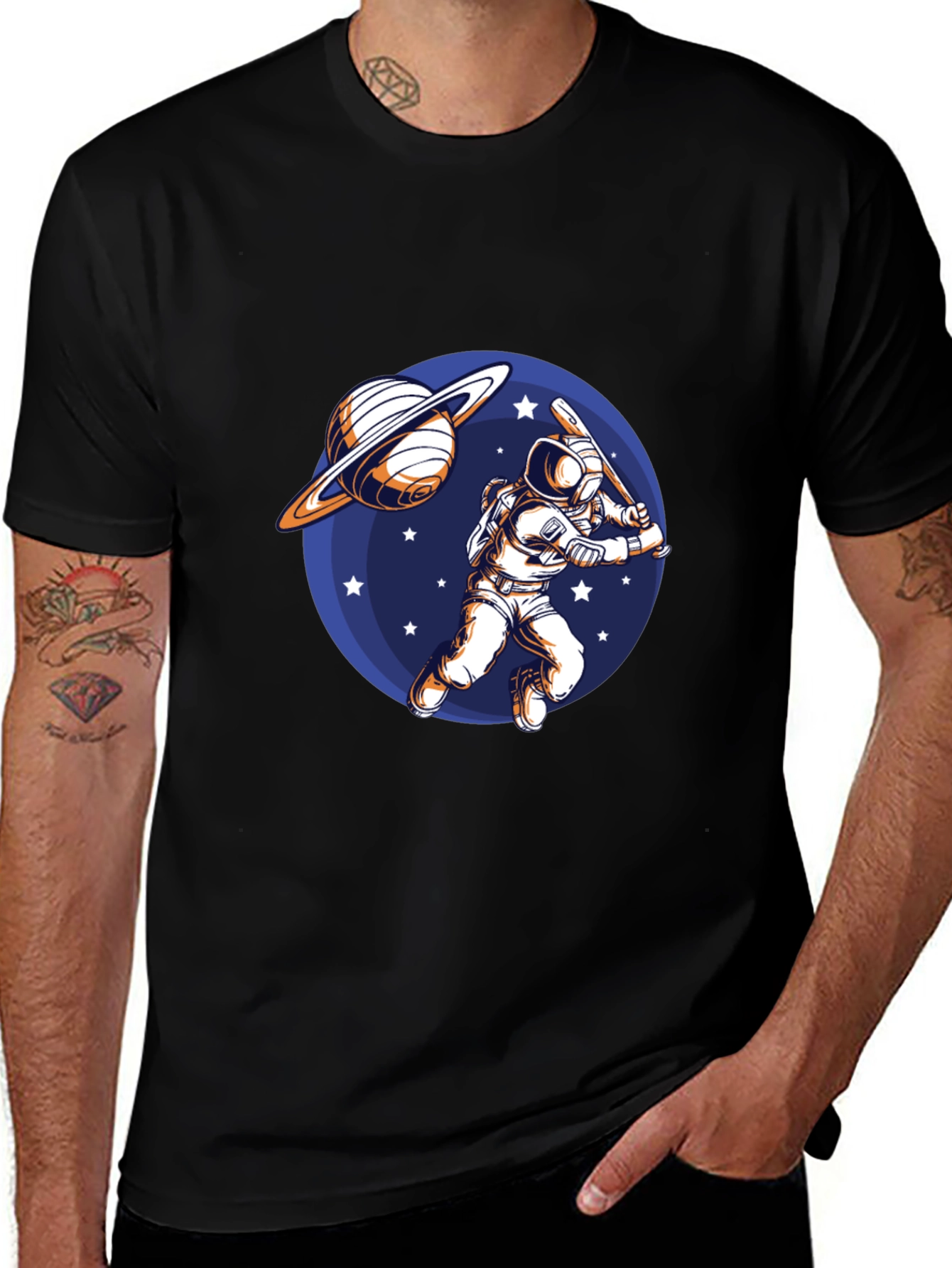 Astronaut Baseball Graphic T-Shirt