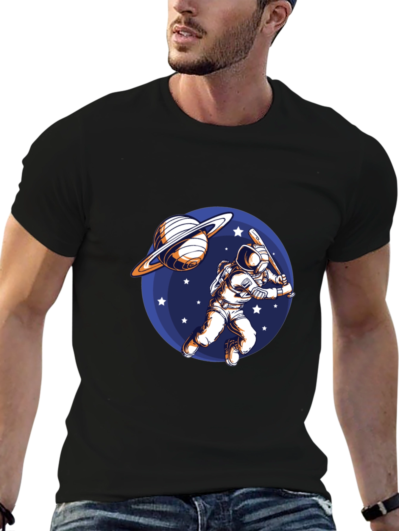 Astronaut Baseball Graphic T-Shirt