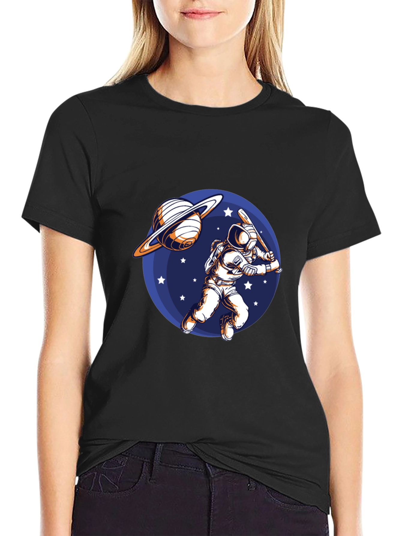 Astronaut Baseball Graphic T-Shirt