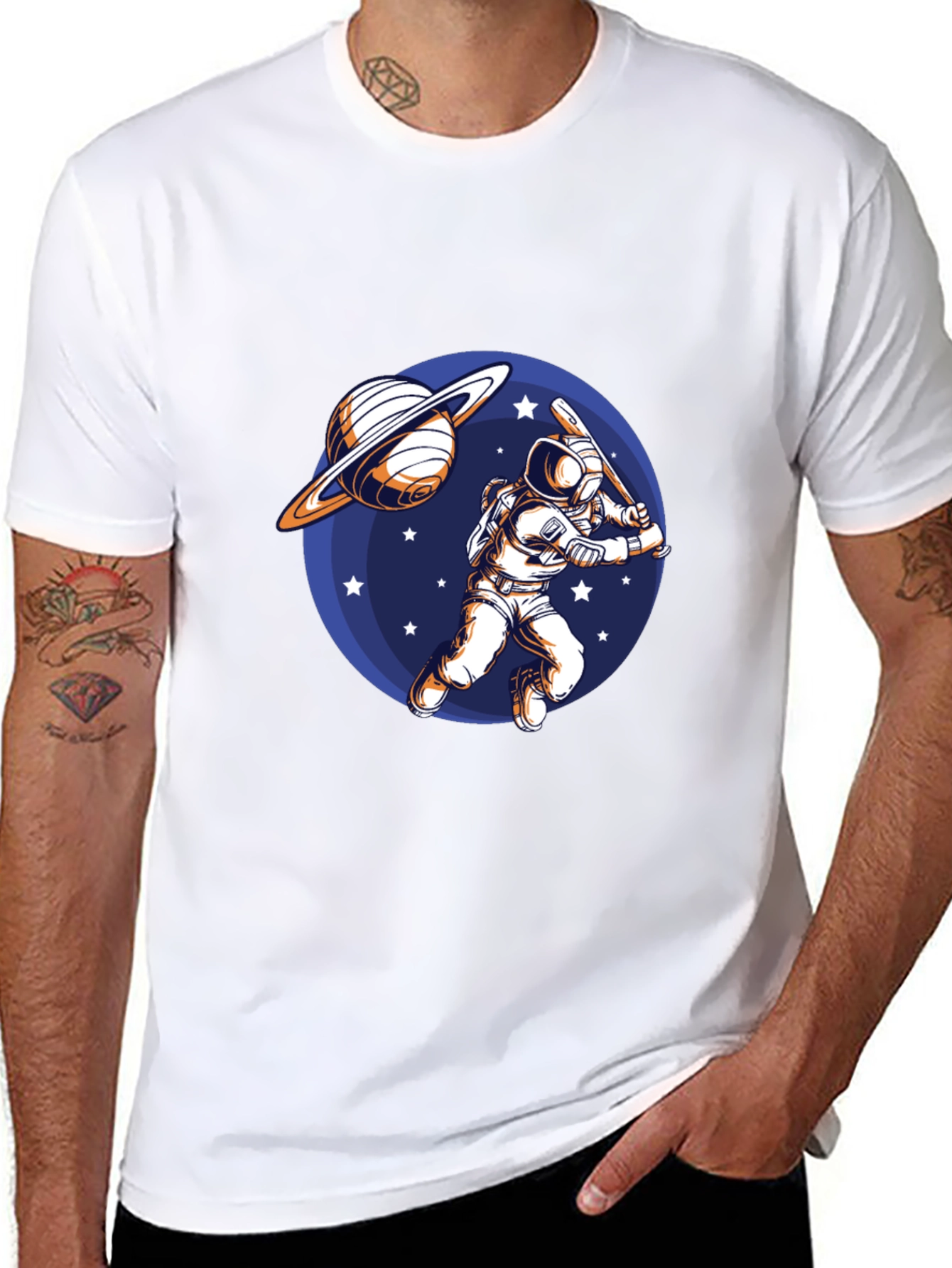 Astronaut Baseball Graphic T-Shirt