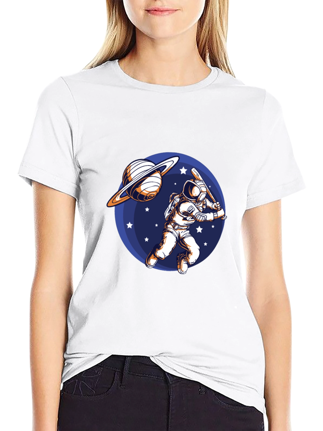 Astronaut Baseball Graphic T-Shirt