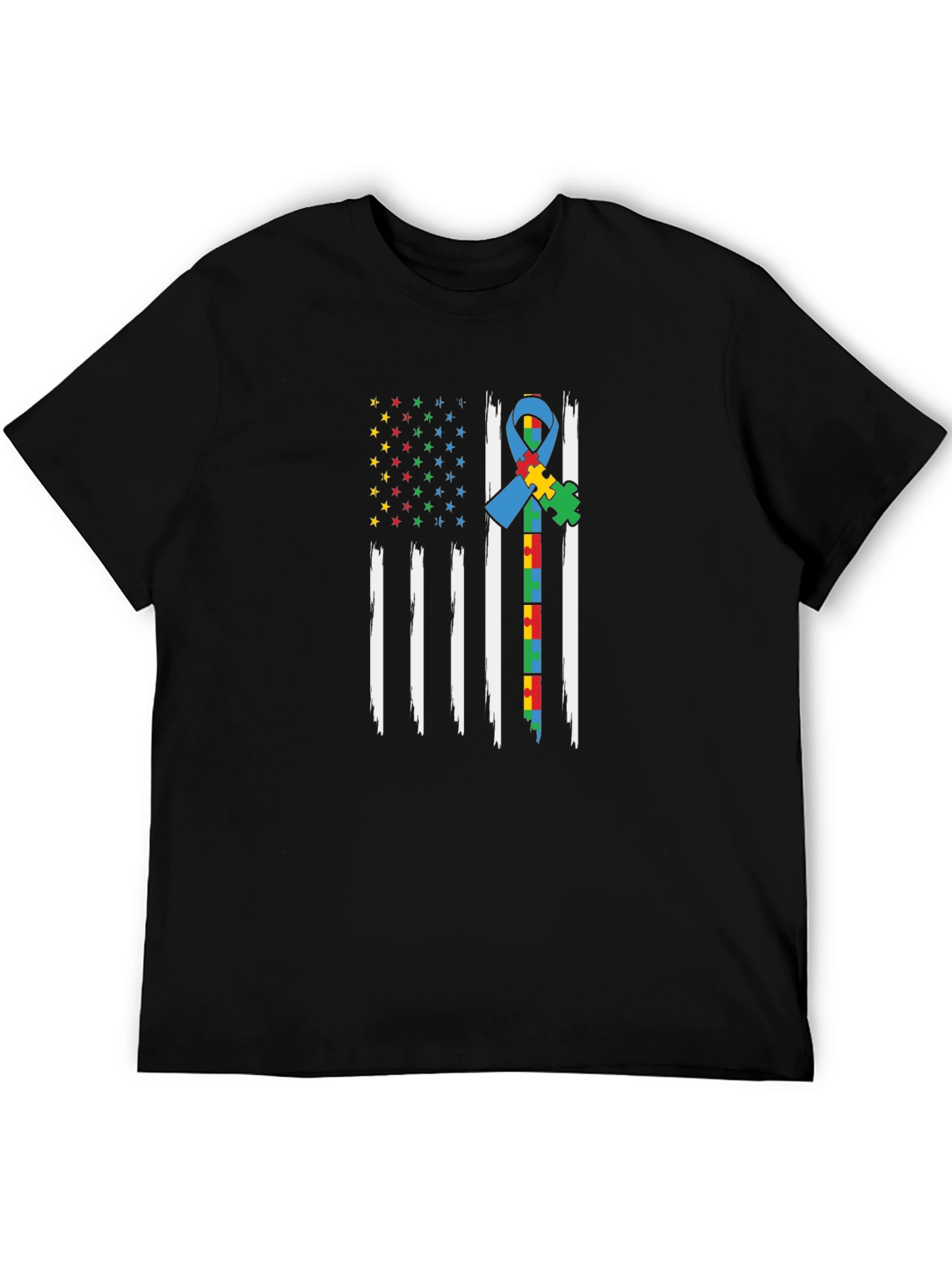 Autism Awareness American Flag Graphic Tee