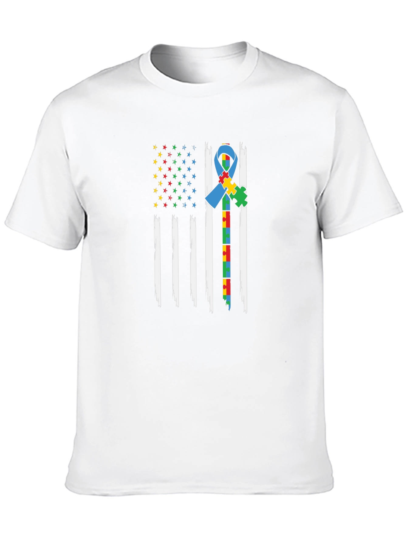 Autism Awareness American Flag Graphic Tee