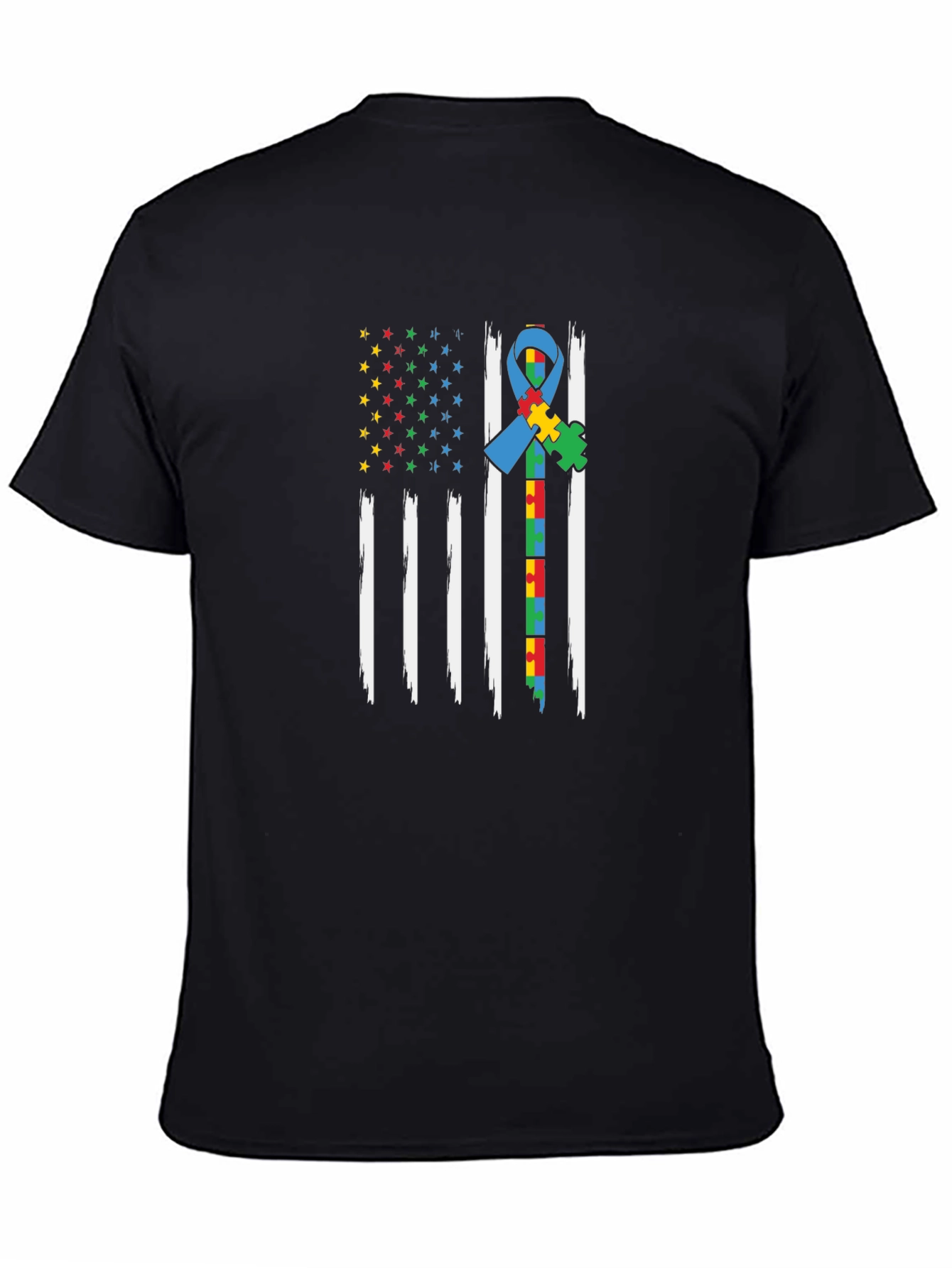 Autism Awareness American Flag Graphic Tee
