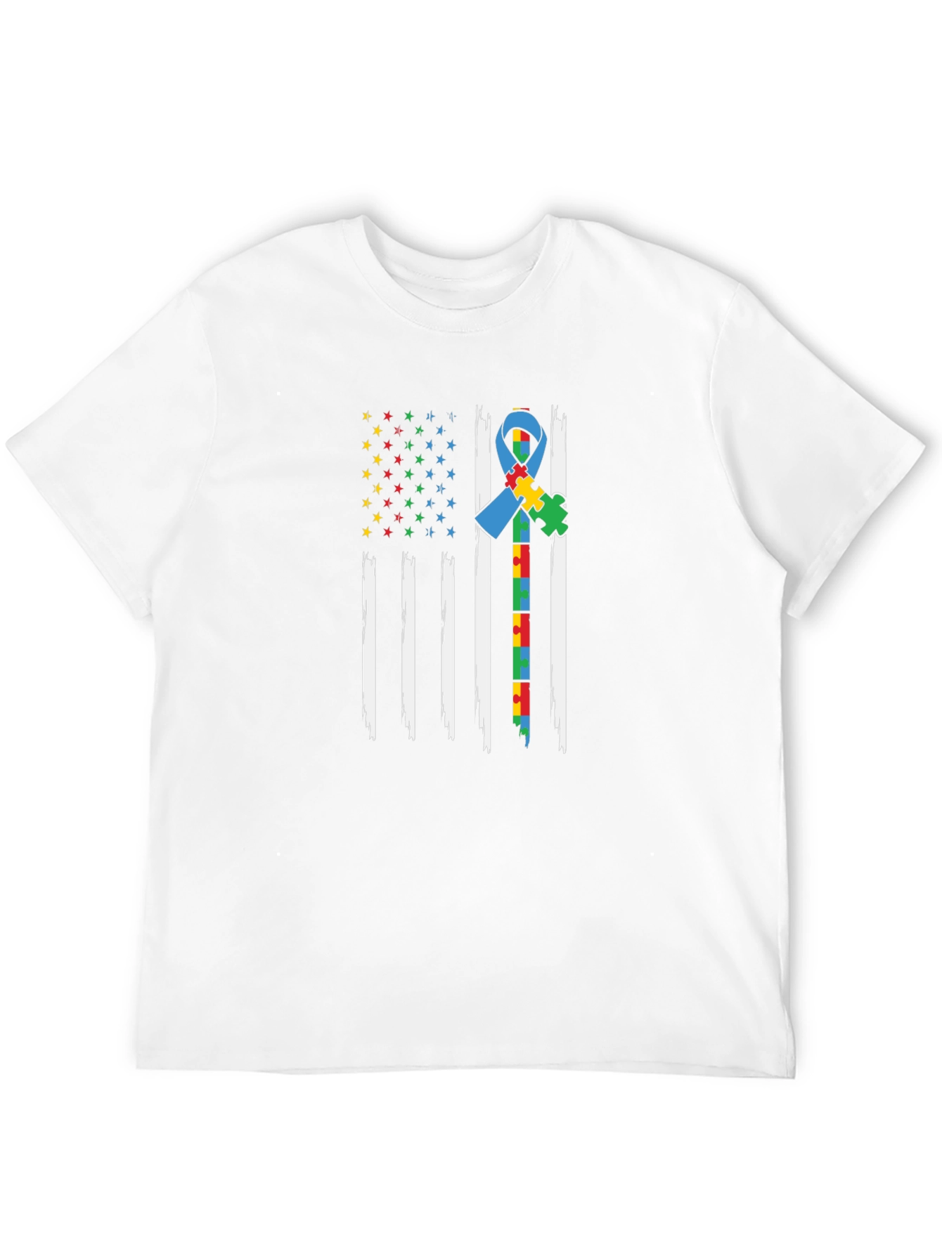 Autism Awareness American Flag Graphic Tee