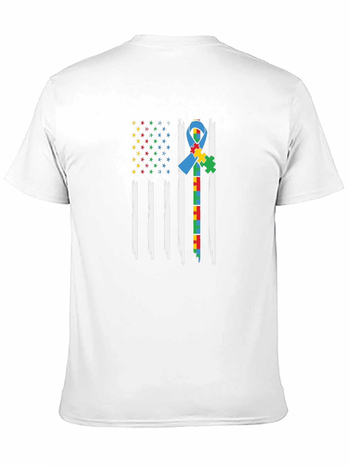 Autism Awareness American Flag Graphic Tee