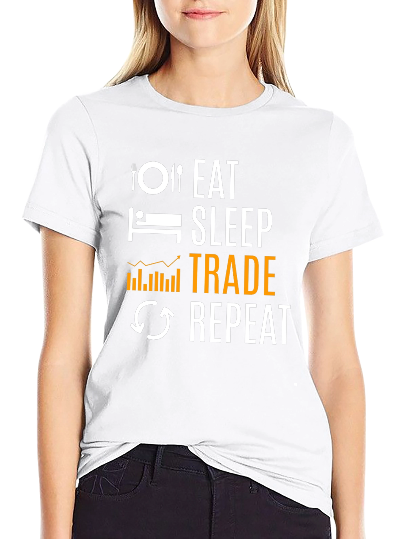 Eat Sleep Trade Repeat Black T-Shirt