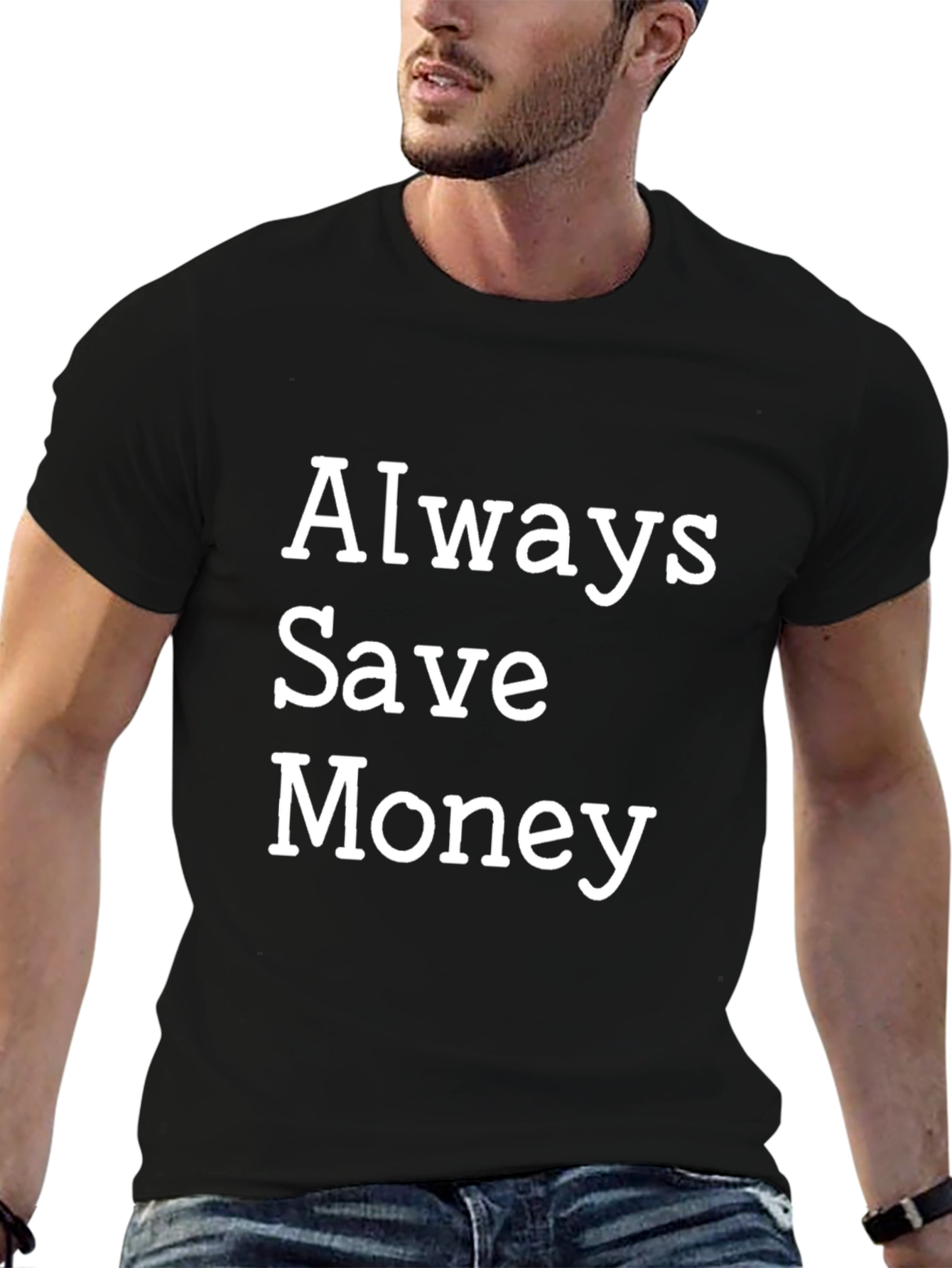 Always Save Money Black Graphic Tee