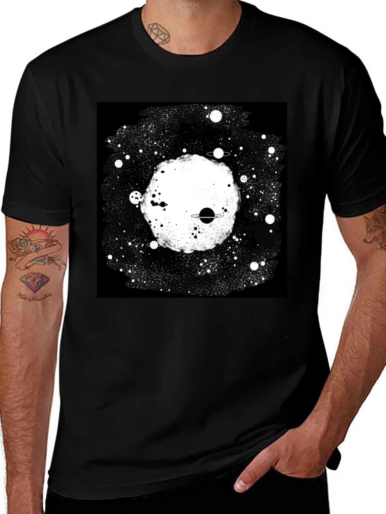Galaxy Black T-Shirt - Cosmic Style