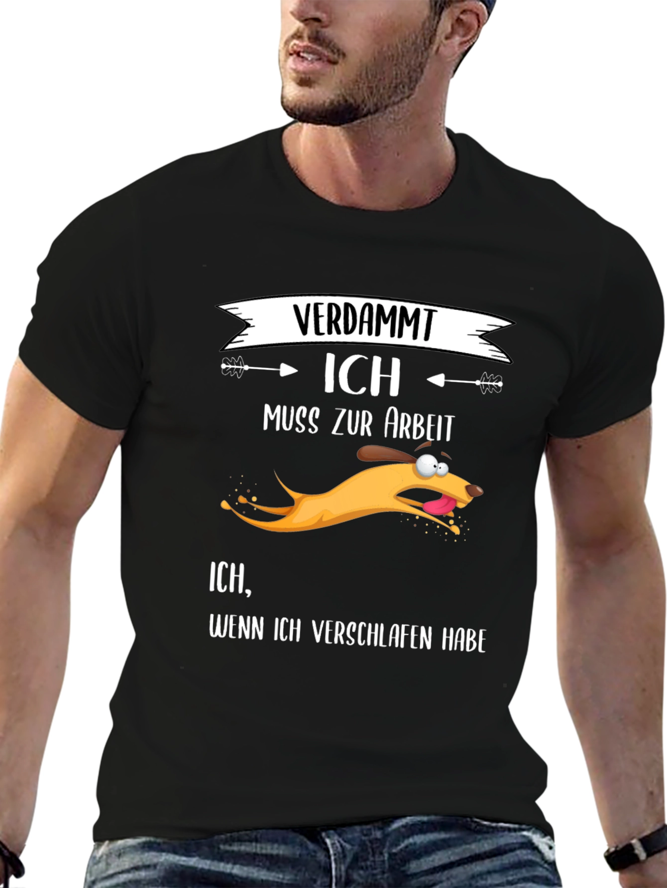 Funny Dog Late for Work T-Shirt