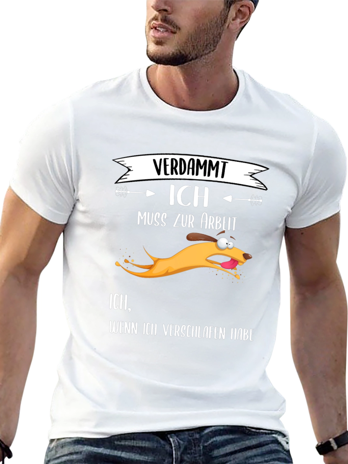 Funny Dog Late for Work T-Shirt