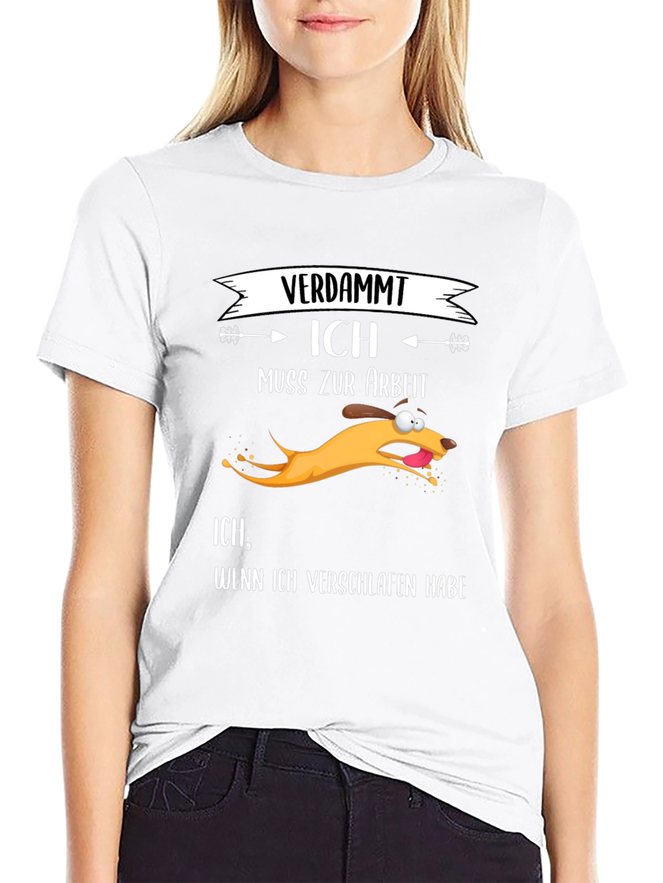 Funny Dog Late for Work T-Shirt