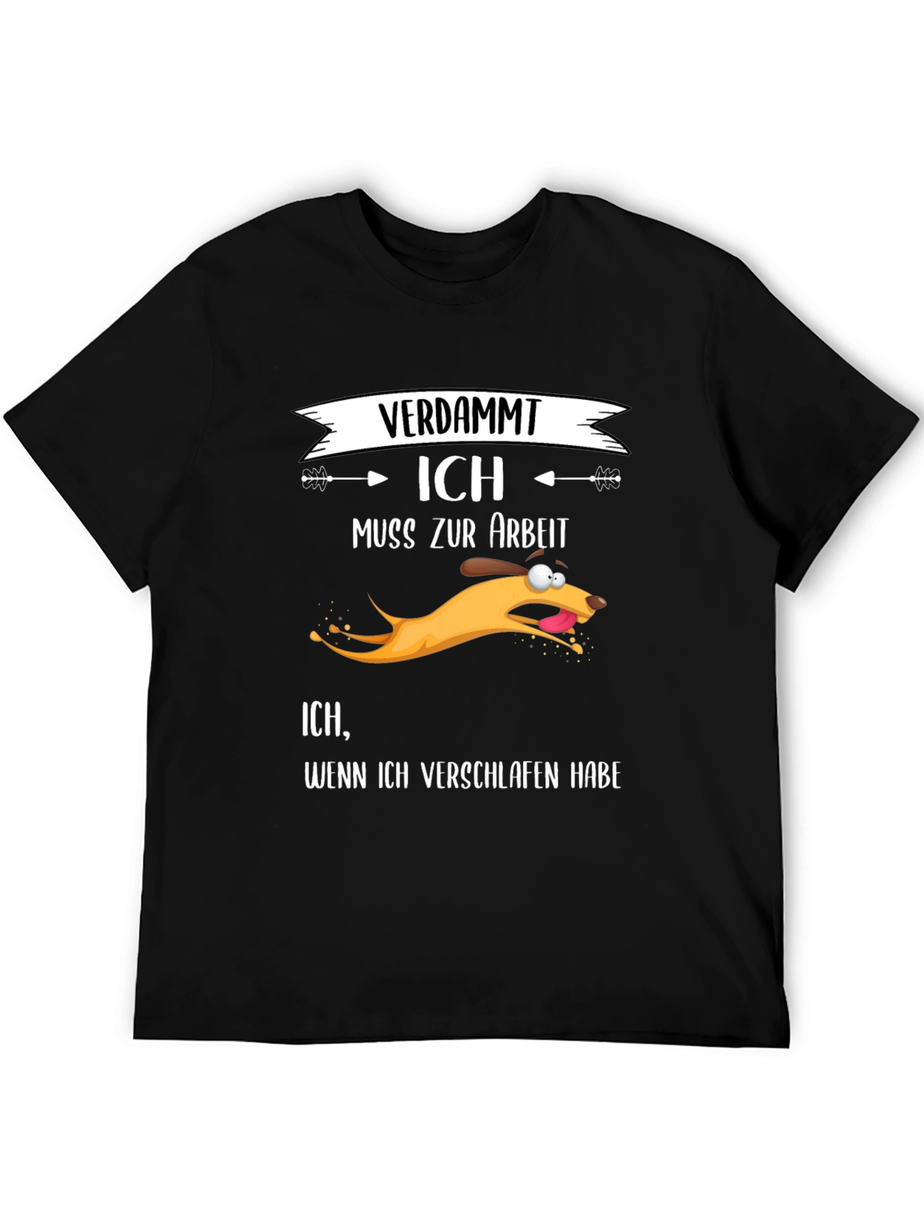 Funny Dog Late for Work T-Shirt