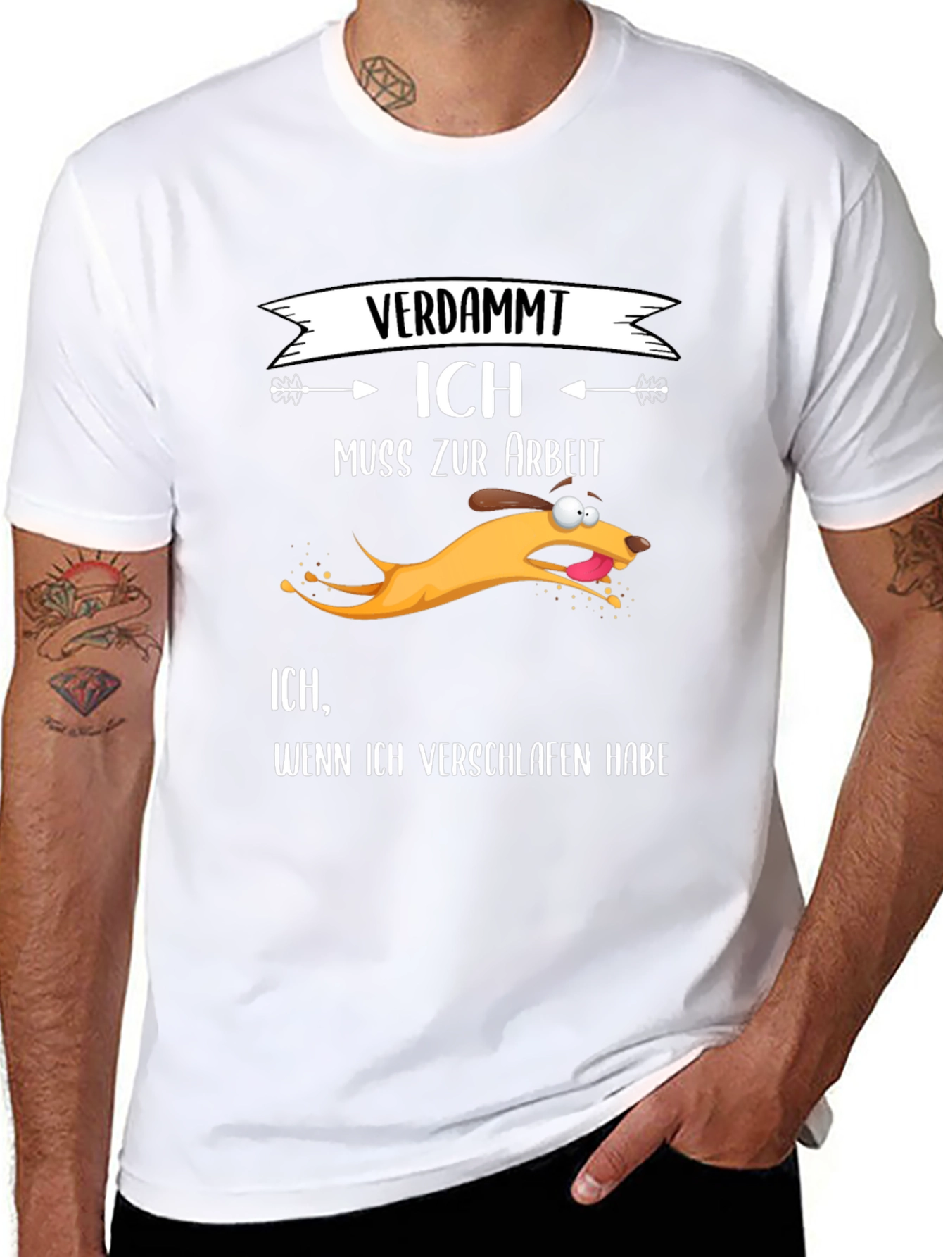 Funny Dog Late for Work T-Shirt