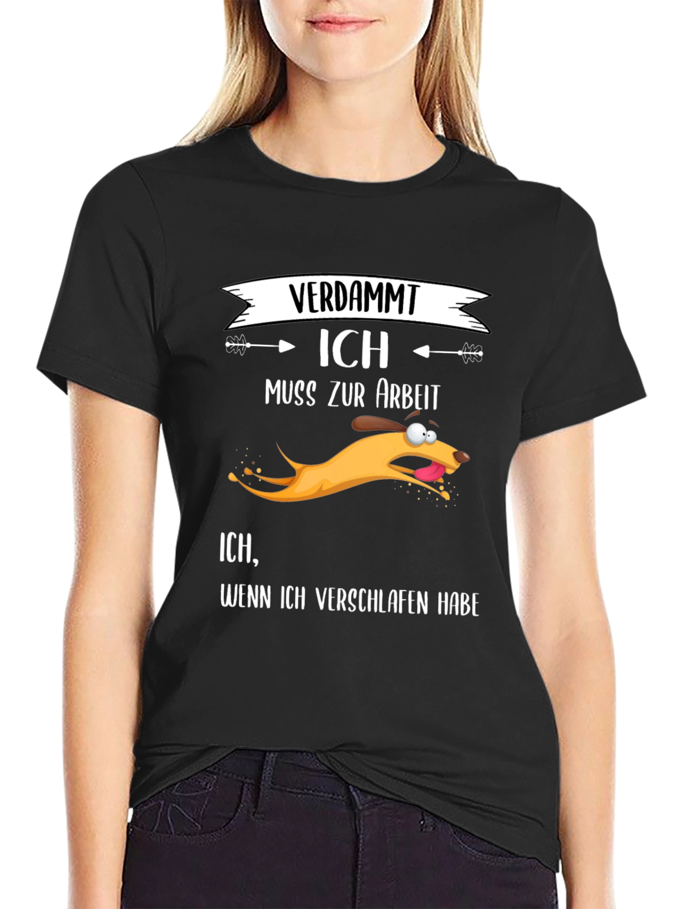 Funny Dog Late for Work T-Shirt