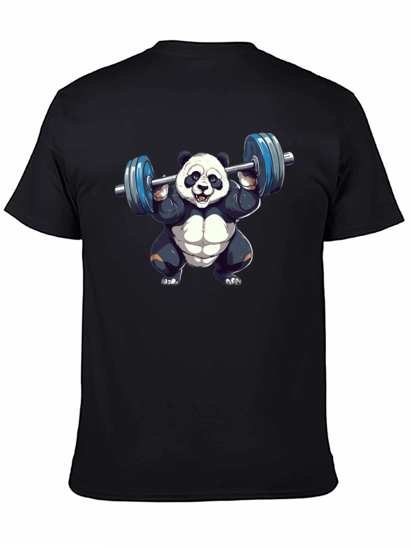 Weightlifting Panda T-Shirt - Black Cotton Tee