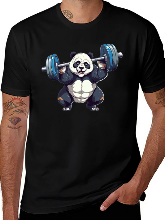 Weightlifting Panda T-Shirt - Black Cotton Tee
