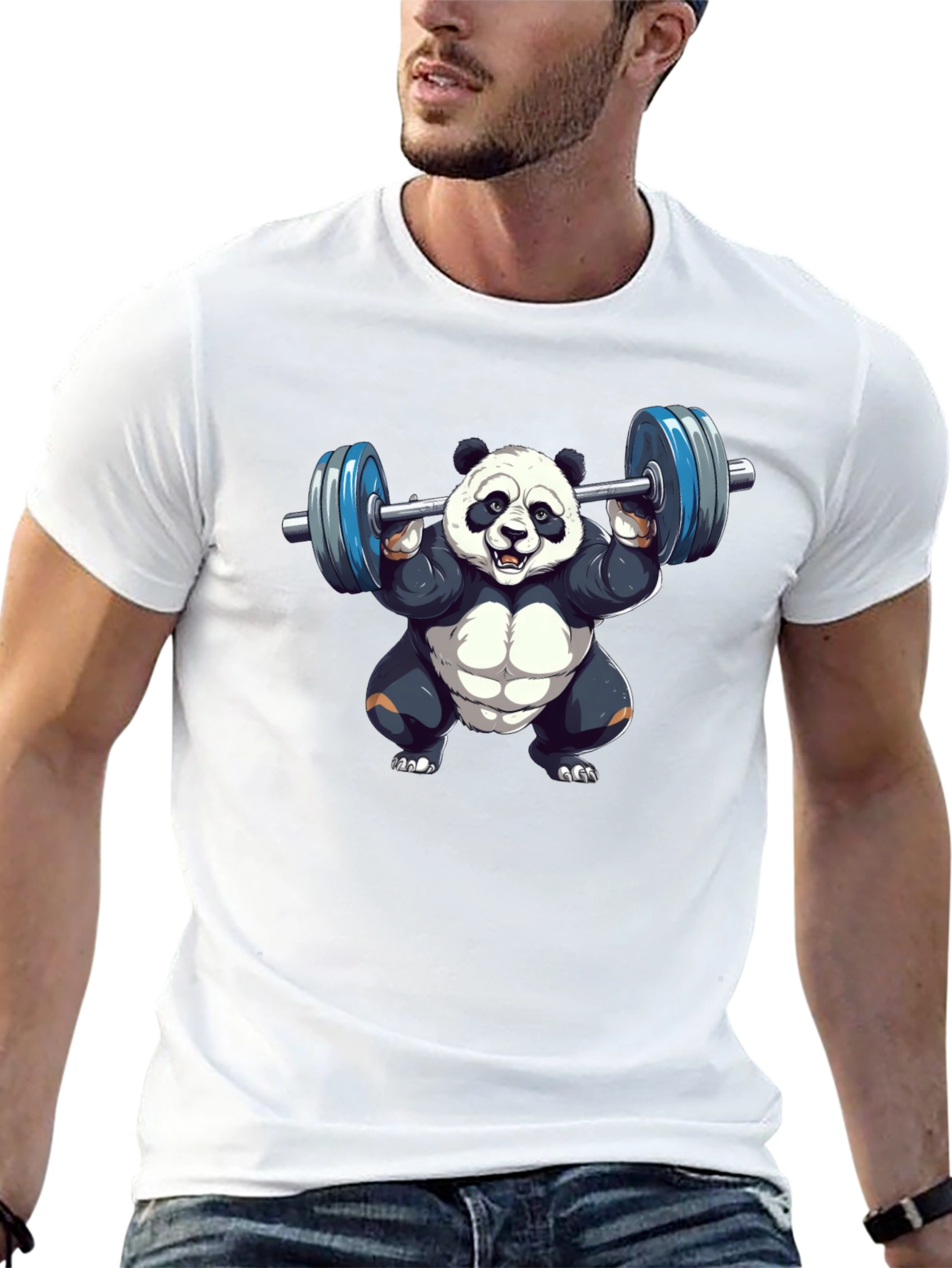 Weightlifting Panda T-Shirt - Black Cotton Tee