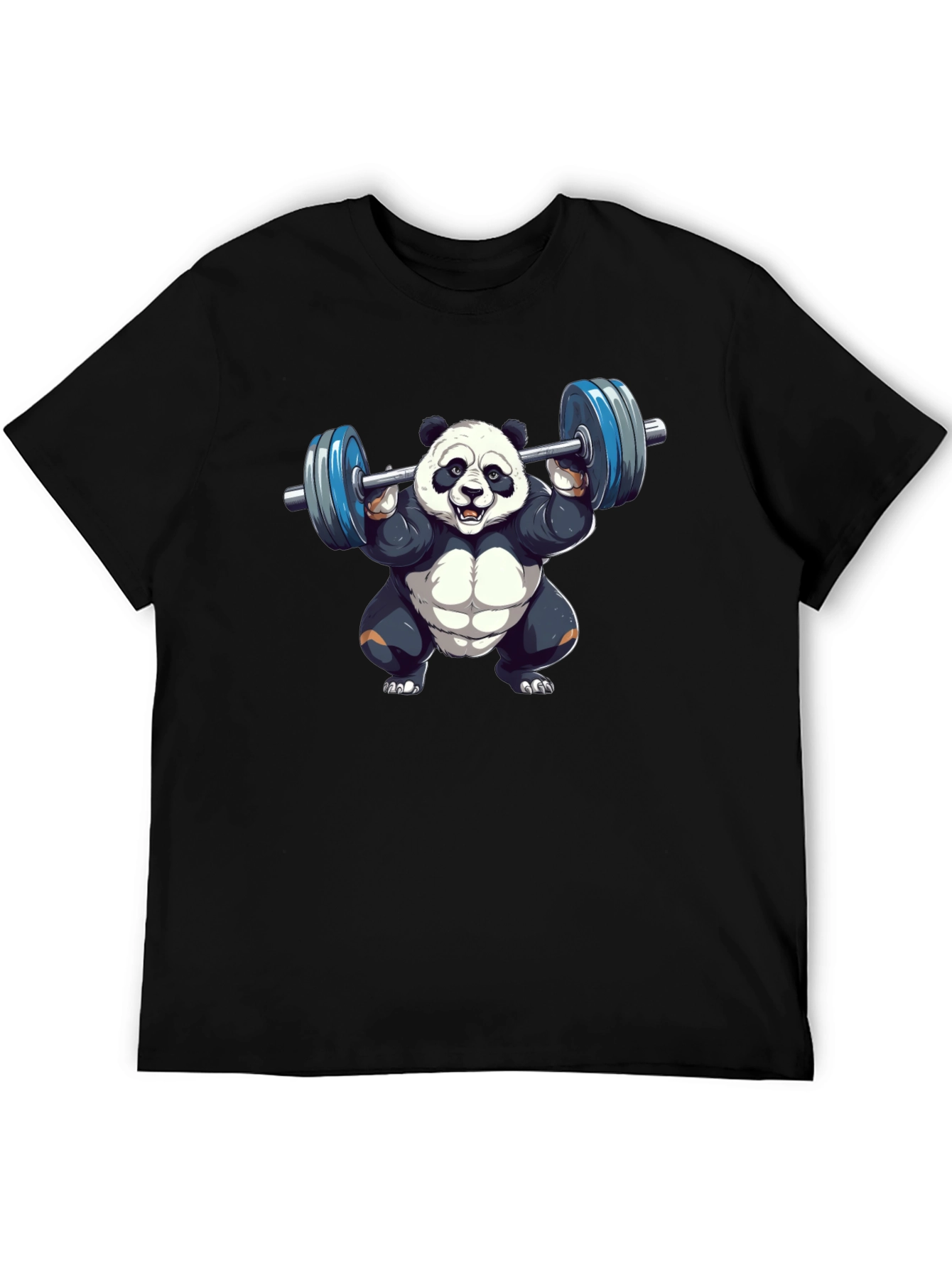 Weightlifting Panda T-Shirt - Black Cotton Tee