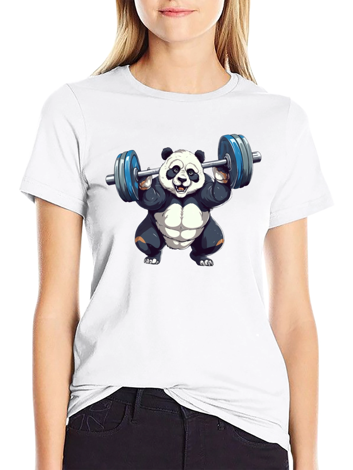 Weightlifting Panda T-Shirt - Black Cotton Tee