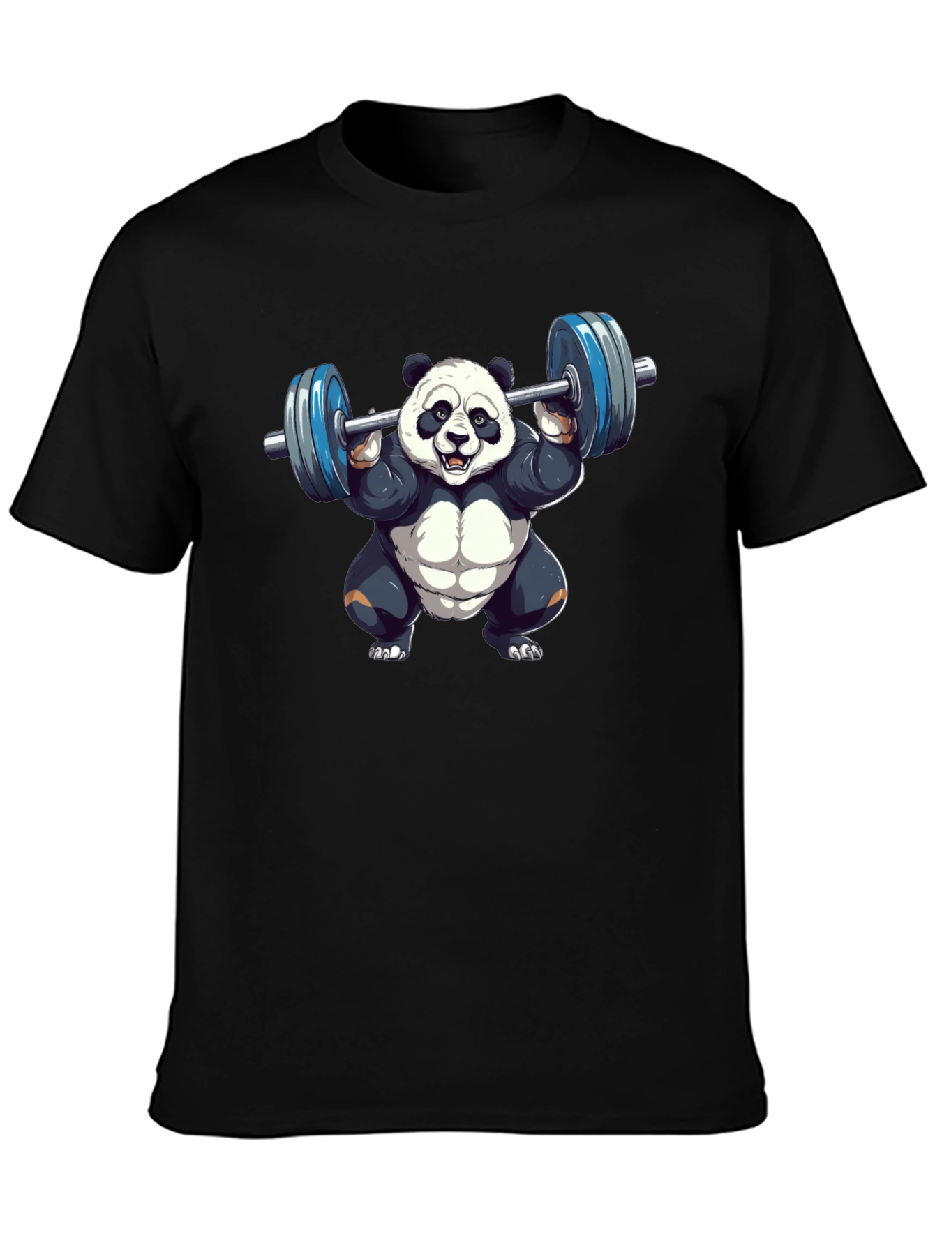 Weightlifting Panda T-Shirt - Black Cotton Tee